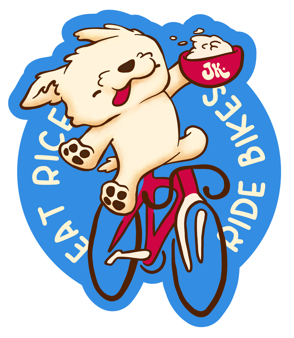 Eat Rice Ride Bikes Sticker Pack