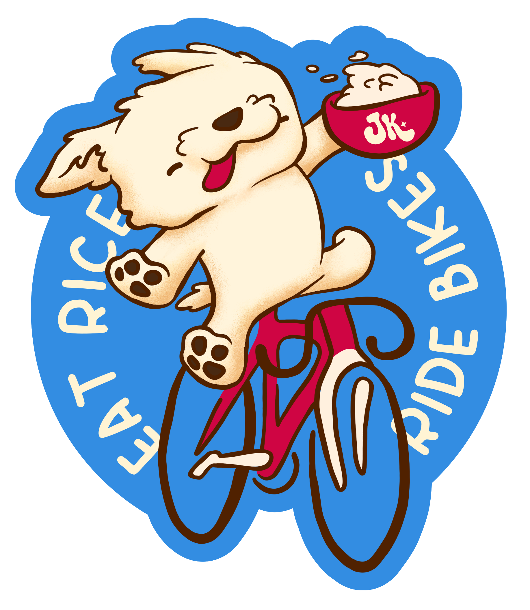 Eat Rice Ride Bikes Sticker Pack