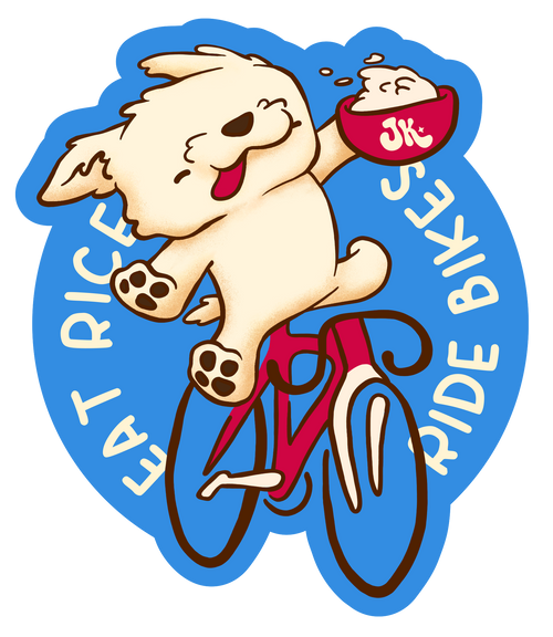 Eat Rice Ride Bikes Sticker Pack