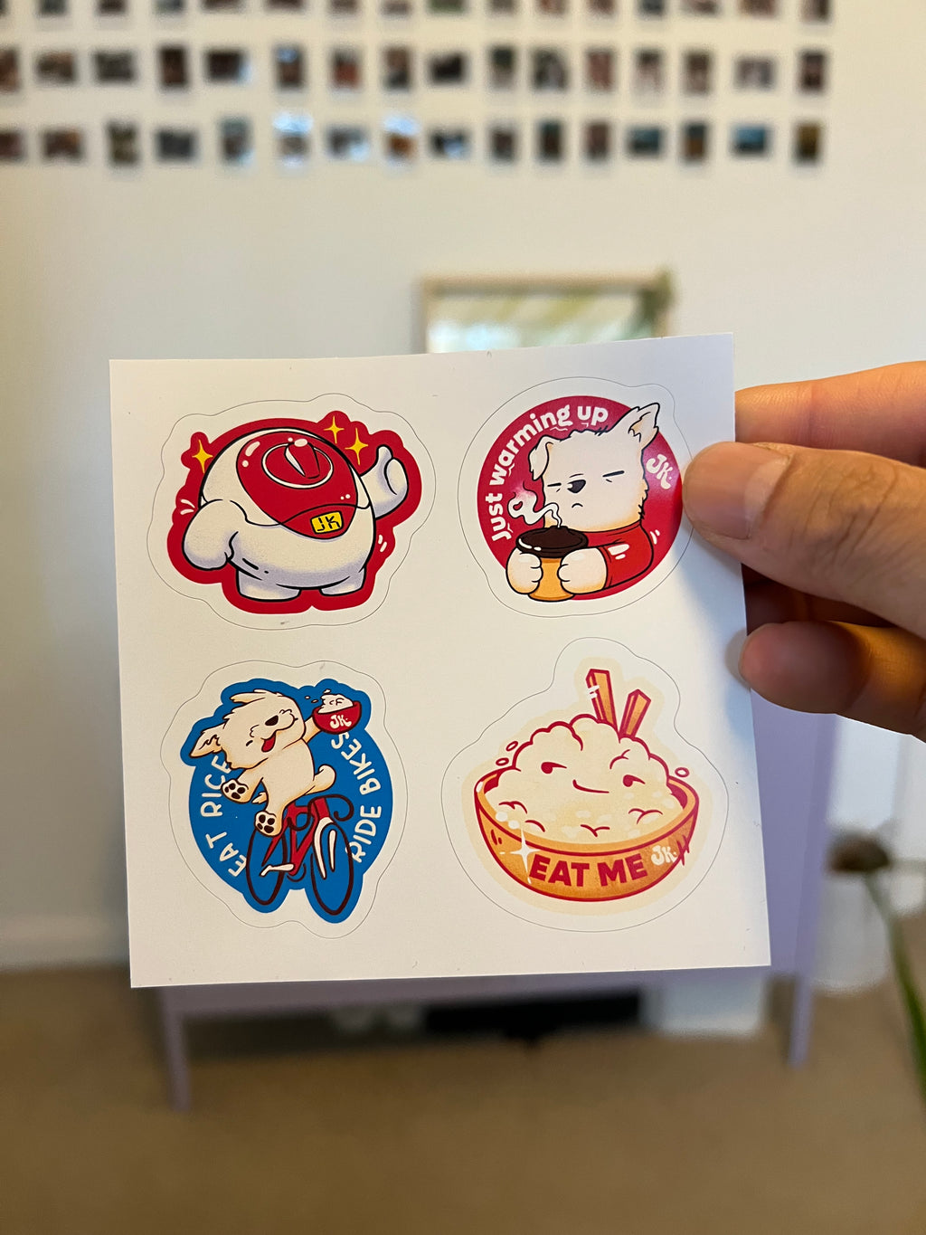 Eat Rice Ride Bikes Sticker Pack