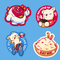 Eat Rice Ride Bikes Sticker Pack